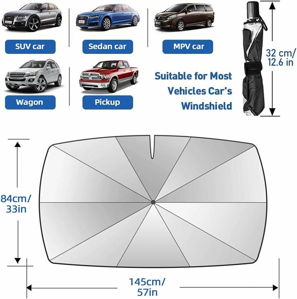🔥🔥🔥Car Windshield Sun Shade Umbrella (Auto Windshield Covers Most Cars) - Image 5
