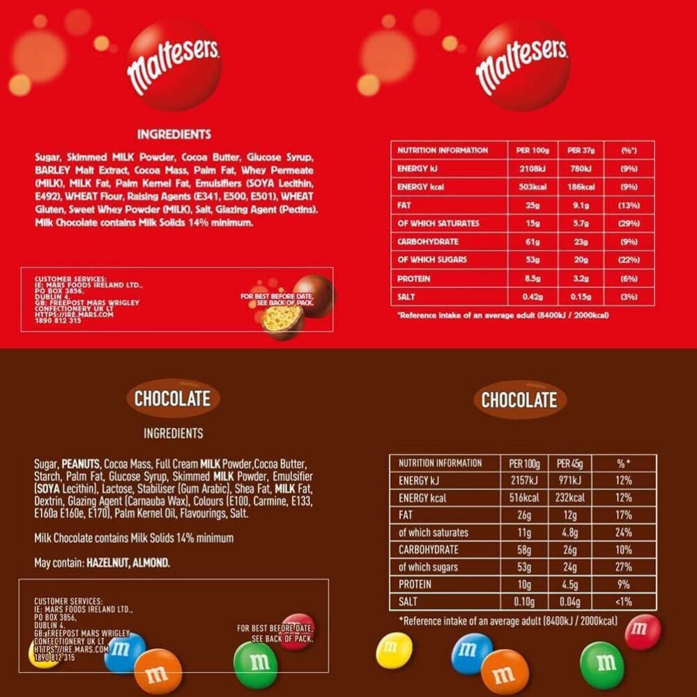 Mixed Bulk Chocolate Box, M&M's Peanuts, Snickers, Twix, Maltesers, Bounty, 1.4kg - Image 6