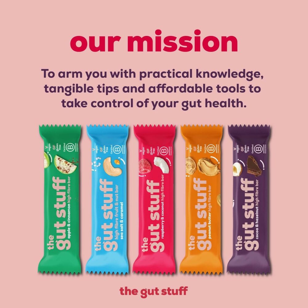 【Flash Sale】The Gut Stuff High Fibre Fruit & Nut Bars – Gut Friendly Snack, Gluten Free, Vegan, Low Calorie, All Natural - Raspberry & Coconut, 12 x 35g Box - Image 6