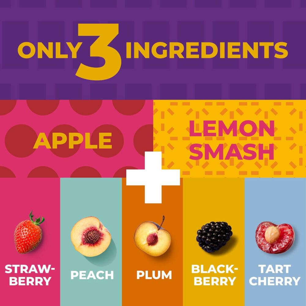 【Flash Sale】Fruit Snacks by Zest Delites, Dried Fruit Leather Bars, Healthy Snacks for Adults, Vegan, Healthy Sweets, Apple-Based Blackberry, Strawberry, Peach, Tart Cherry, Plum, 25g x 50 - Image 4
