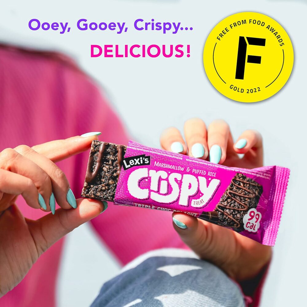 【Flash Sale】Lexi’s® 99 Calorie Chocolate Crispy Treat Bars | Less than 100 Calories! | Gluten Free, Low Fat, Healthy Diet Snacks | Vegetarian | Nut Free | Deliciously Chocolatey, Triple Chocolate x12 - Image 4