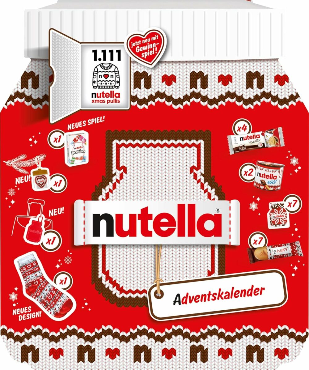 a Chocolate Advent Calendar Alternative with 24 Festive Treats and Nutella Mini Gifts for Children and Adults - Image 2