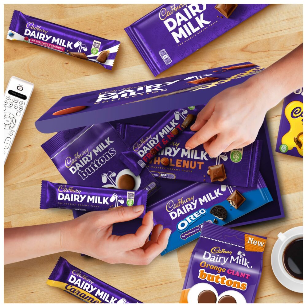 【Flash Sale】Cadbury Dairy Milk Big Night In Chocolate Hamper, Gift Box of 10 Assorted Bars and Bags, 1.04 Kg Bulk Box, Selection - Image 5