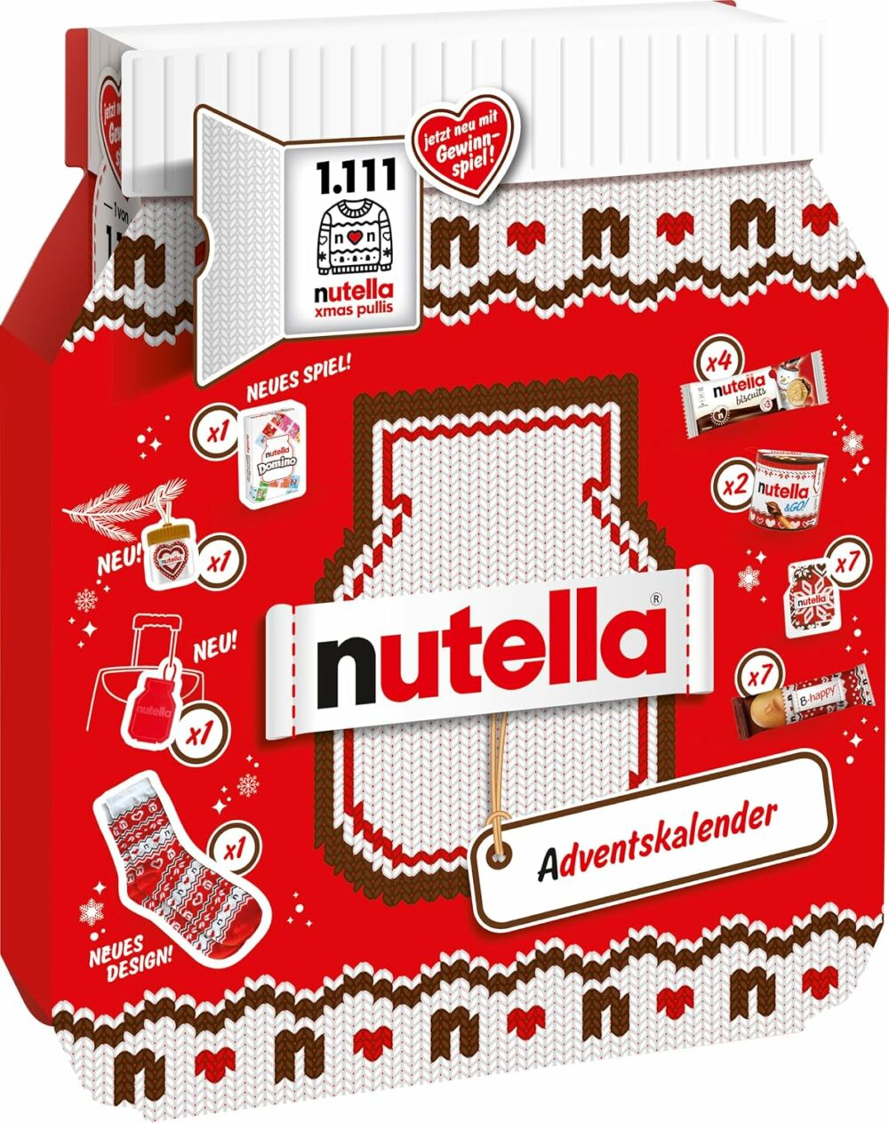 a Chocolate Advent Calendar Alternative with 24 Festive Treats and Nutella Mini Gifts for Children and Adults