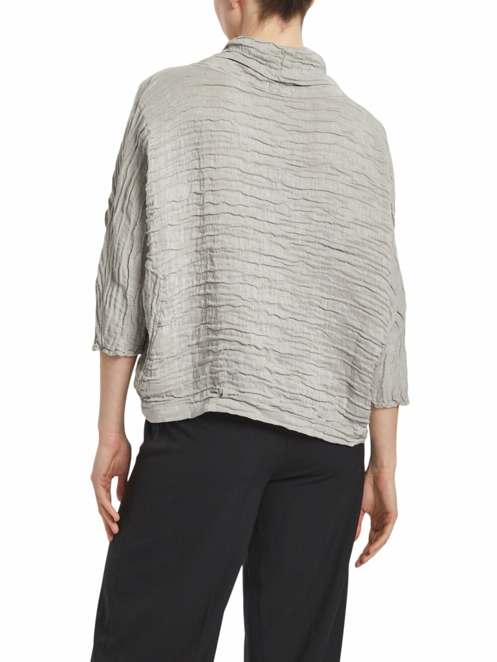 Cowl Neck Silk Crinkle Blouse - Image 4