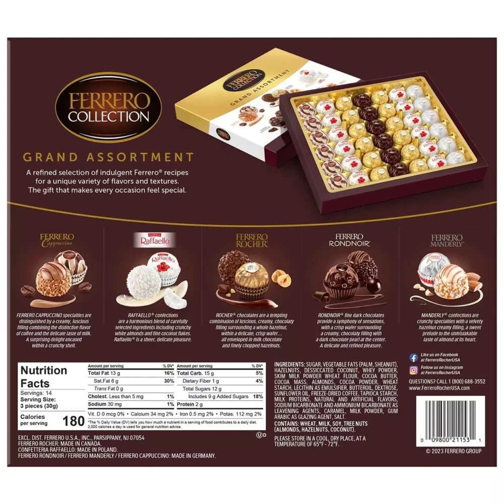 【Flash Sale】Grand Assortment 42 Piece Gift Box | Rocher, Raffaello, Rondnoir, Manderly, Cappuccino - Image 2