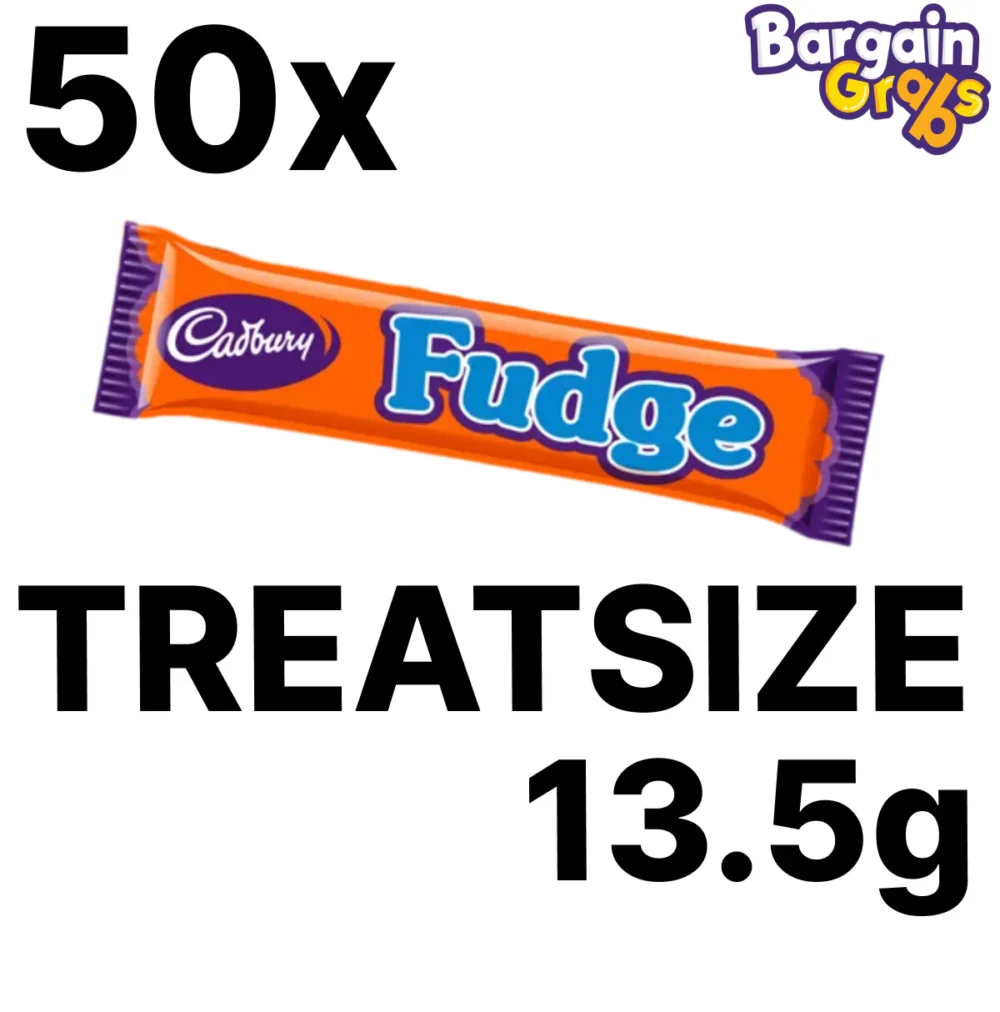 50 x 13.5g Cadbury Fudge Chocolate Bar Treatsize - Image 2
