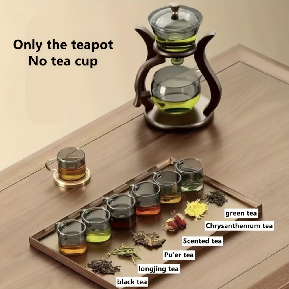 1set, Lazy Kung Fu Glass Tea Set, Semi-Automatic Drip Glass Teapot Set With Infuser, Magnetic Switch Teapot And Teacup Set, Glassware, Beverage Utensils, Kitchen Baking Accessories - Catering Good Helpers For Restaurant - Image 10