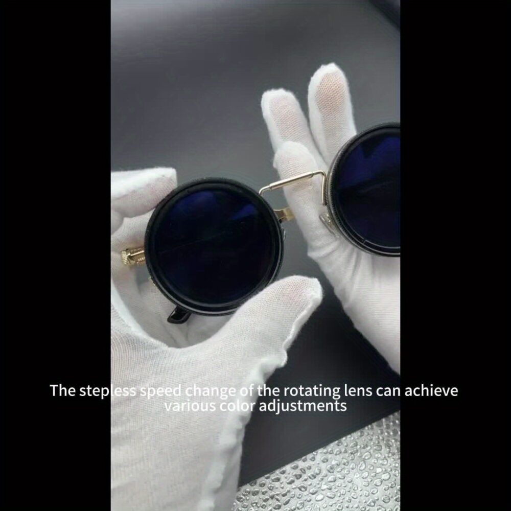 Fashionable Adjustable Sunglasses: Suitable for retro punk parties, sunshade, sun protection and festivals like Easter, graduation season, Halloween and Christmas. With aluminum-magnesium lenses, alloy frames, a glasses case and a lens cloth. - Image 11