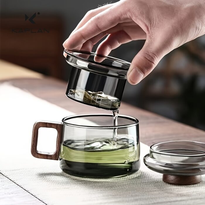1pc200mlu002F6.76oz,KAPLAN Multifunctional Glass Tea Cup with Filter Bubble - Heat Resistant, Reusable, Suitable for Home and Office Use, Perfectly Suited for Loose Leaf Tea, Holiday Gifts, Couple Gifts, Must-have in the Office, Party Gift