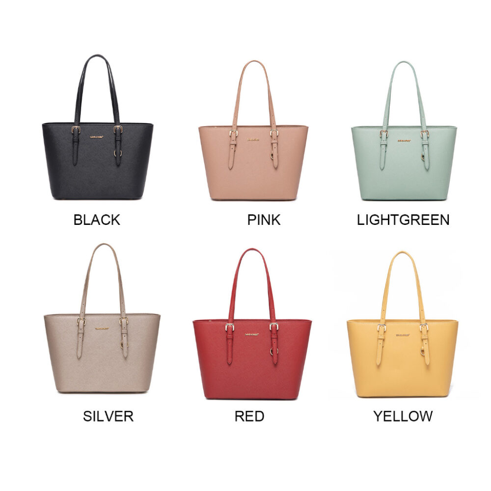 DavidJones Women's Medium PU Leather Tote Bag - Image 4