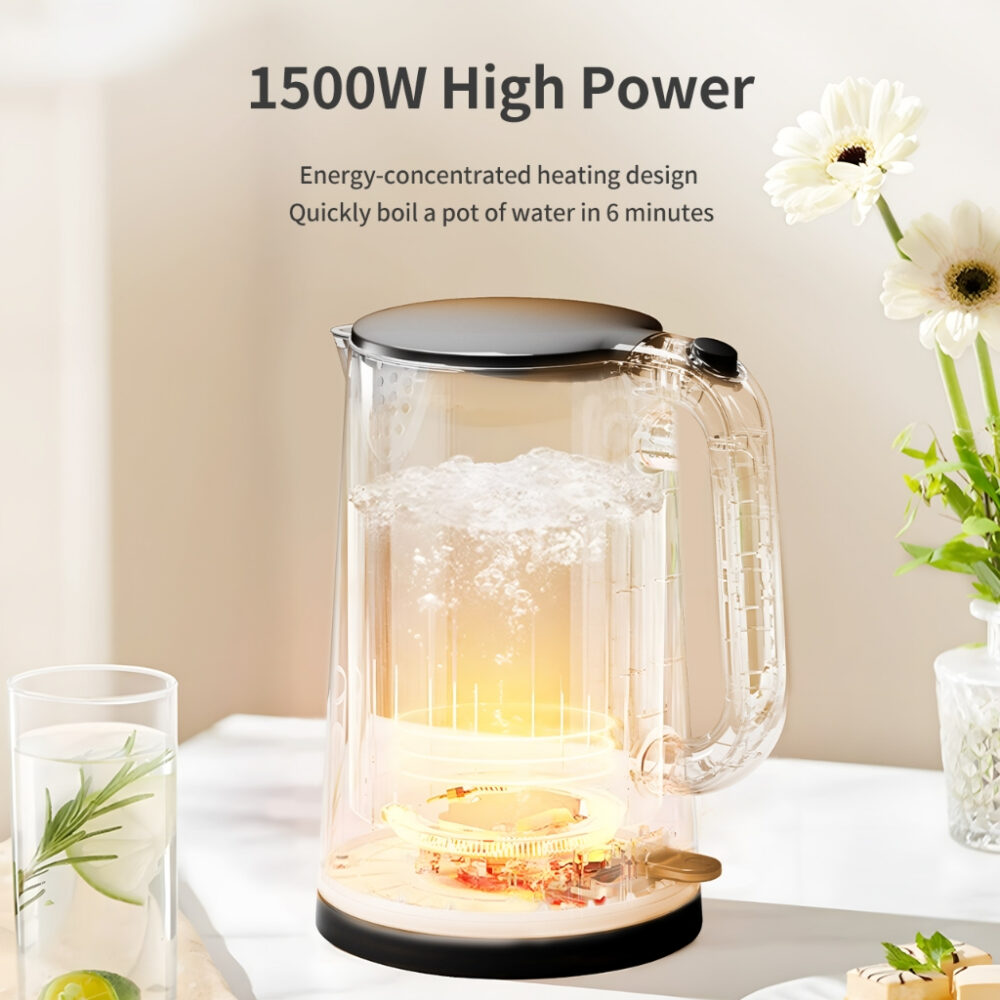 Simplus 1.7L Electric Kettle | 1500W Fast Heating | 304 Stainless Steel Inner | Double-layer Anti-Dry Burn Protection - Image 5