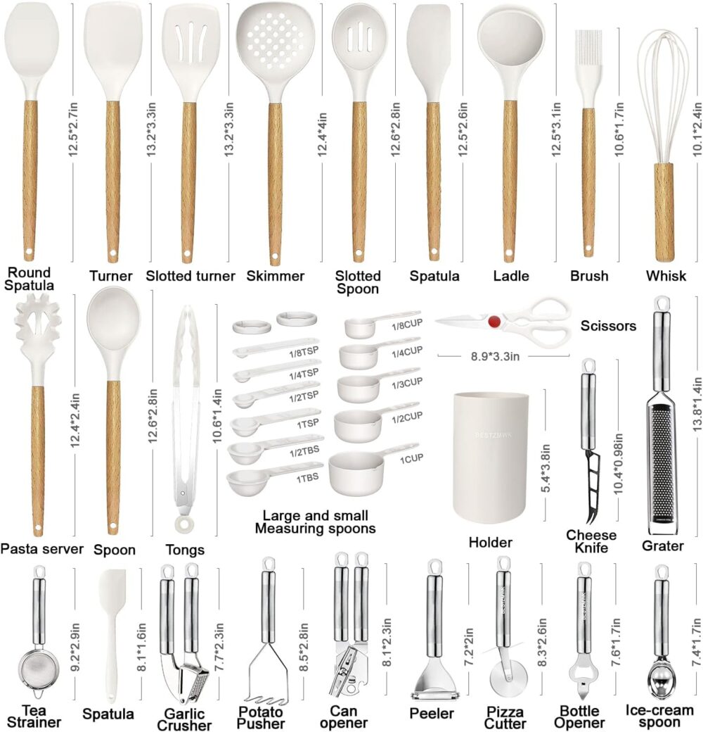 Cooking Utensils Set- 35 PCs Kitchen Utensils with Grater - Image 10