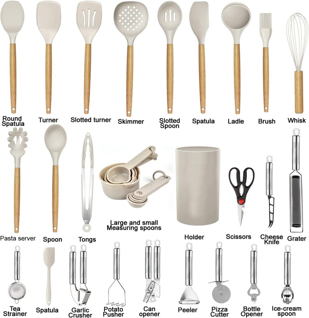 Cooking Utensils Set- 35 PCs Kitchen Utensils with Grater - Image 2