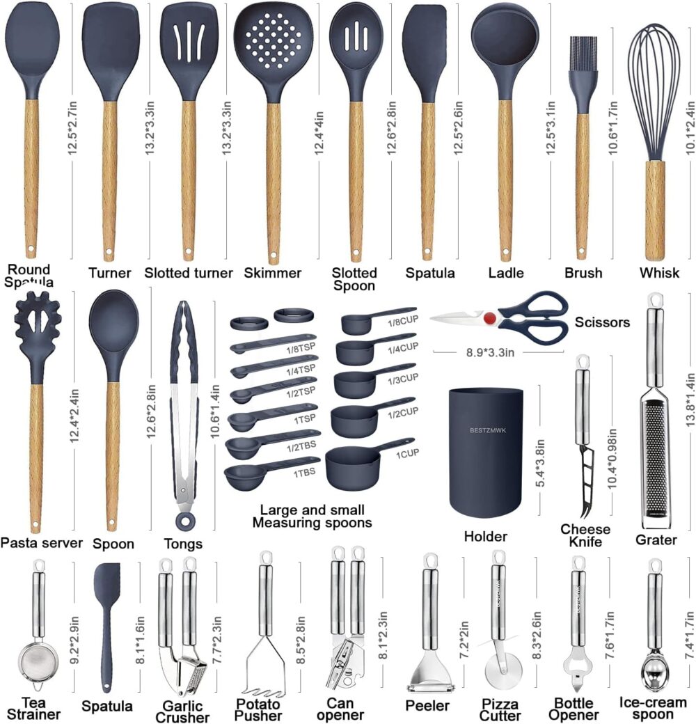 Cooking Utensils Set- 35 PCs Kitchen Utensils with Grater - Image 16