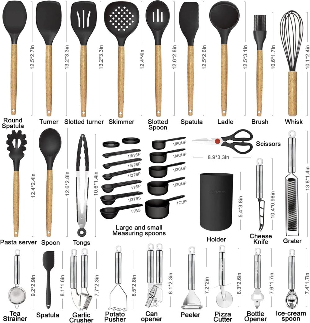 Cooking Utensils Set- 35 PCs Kitchen Utensils with Grater - Image 21