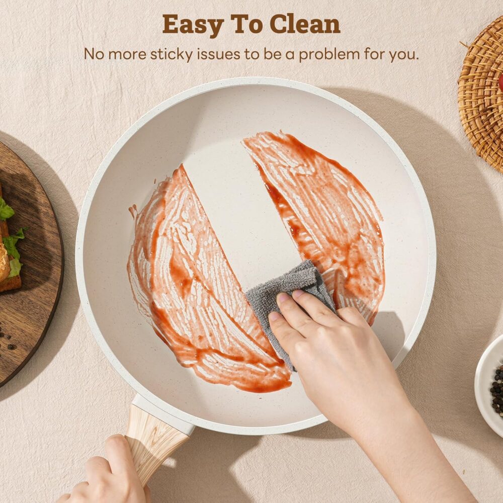 17 Pcs Pots and Pans Set Non stick .Cookware Sets White Granite Induction Cookware. Non-toxic Healthy Non Stick Kitchen Cooking Set with Frying Pans Set. Saucepans (PFAS. PFOA. PFOS Free) Ship from Kuala Lumpur ⚡ Flash Sale Hot Deals! – Limited to 100 units – Only 69 left! Enjoy bonus rewards under the Malaysia-issued American Express (Amex) Credit Card Program. Each person can only purchase one. - Image 7