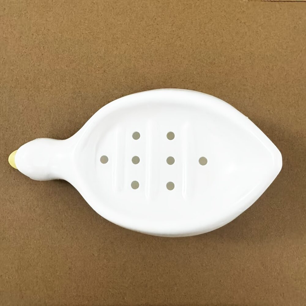 1pc Charming Duck Soap Dish, Plastic Oval Soap Holder with Self-Draining Tray, Multi-Purpose RV Bathroom Toilet Accessory for Dry And Clean Soap Storage - Image 5