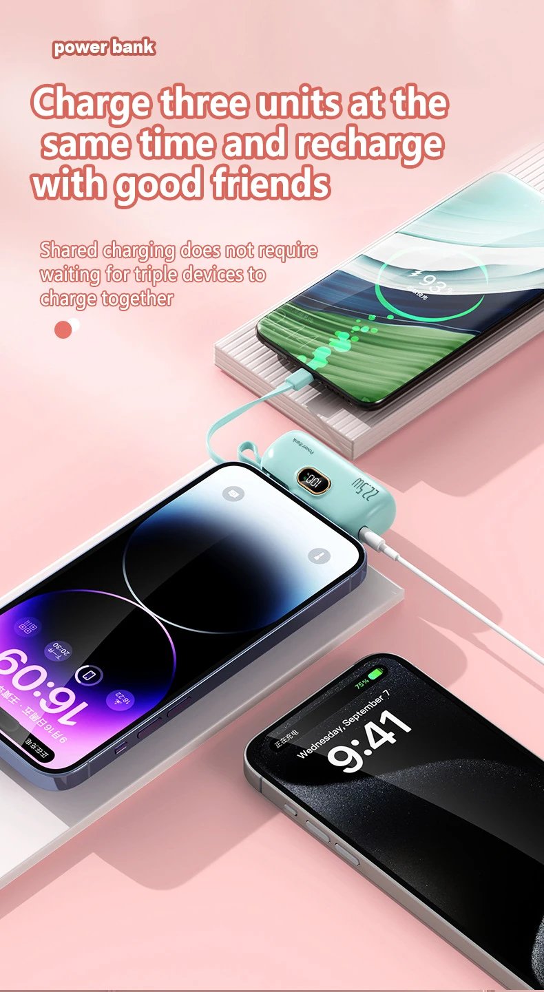 🎉⏰4000mAh Mini Portable Charger Power Bank for phone🔋