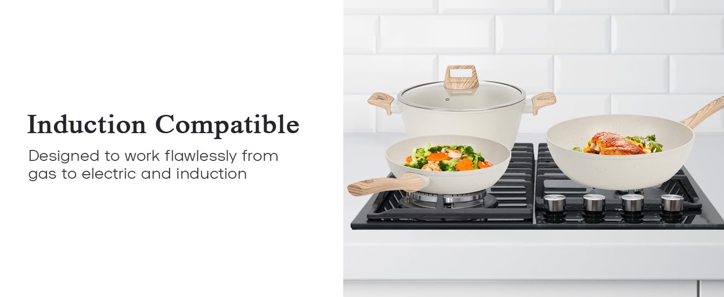 【One Day Only】17 Pcs Pots and Pans Set Non Stick Kitchen Cookware Sets