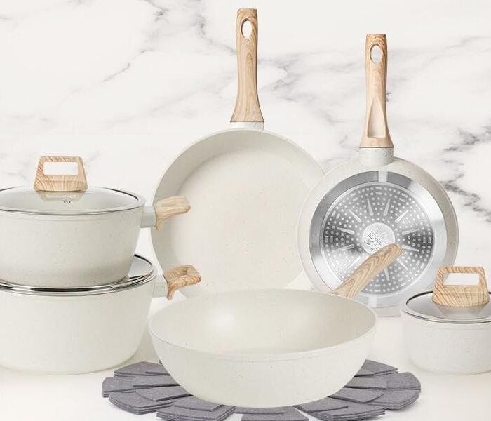 【One Day Only】17 Pcs Pots and Pans Set Non Stick Kitchen Cookware Sets