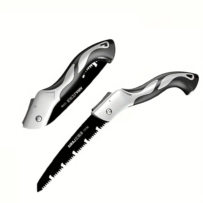 AIRAJ 1pc Industrial Grade Steel Folding Saw, Manual Cutting Tool with Anti-Slip Durable Handle, Three Specifications Available for Outdoor Use, Without Battery