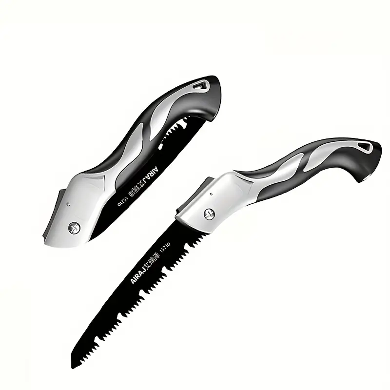 AIRAJ 1pc Industrial Grade Steel Folding Saw, Manual Cutting Tool with Anti-Slip Durable Handle, Three Specifications Available for Outdoor Use, Without Battery
