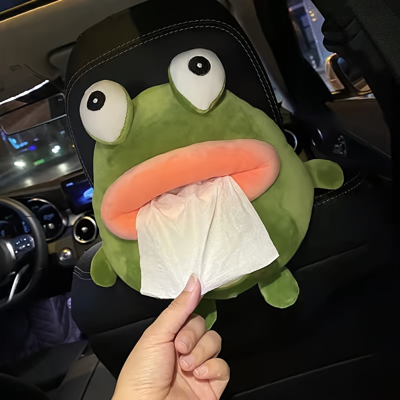 Adorable Duck-Shaped Car Tissue Box, Cute Hanging Car Tissue Holder, Creative Car Decoration.
