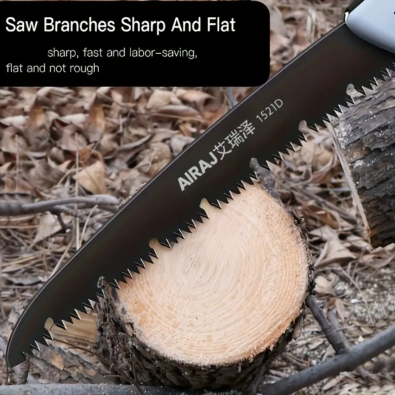 AIRAJ 1pc Industrial Grade Steel Folding Saw, Manual Cutting Tool with Anti-Slip Durable Handle, Three Specifications Available for Outdoor Use, Without Battery
