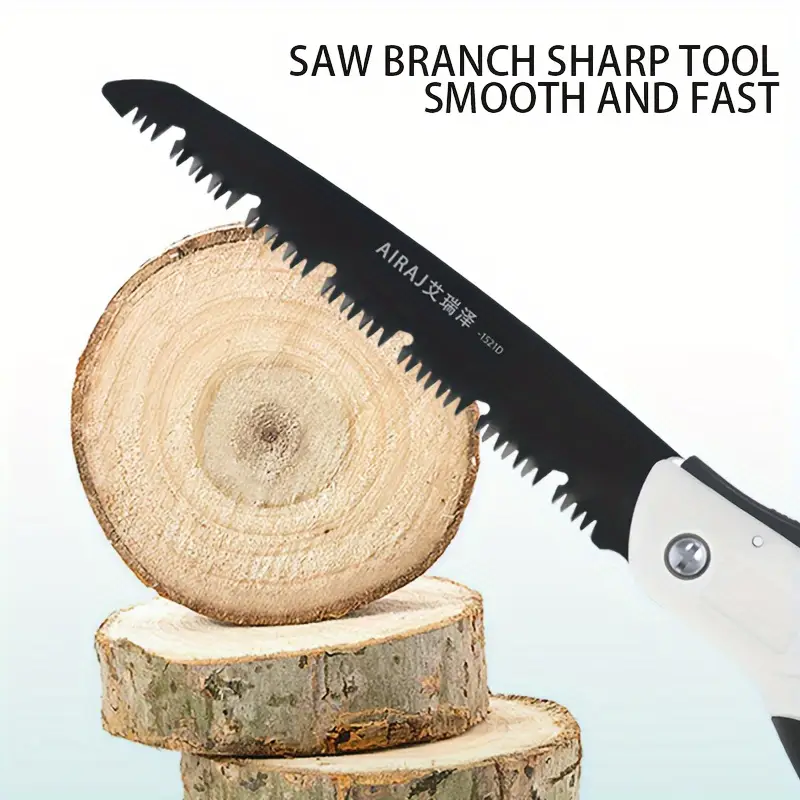 AIRAJ 1pc Industrial Grade Steel Folding Saw, Manual Cutting Tool with Anti-Slip Durable Handle, Three Specifications Available for Outdoor Use, Without Battery