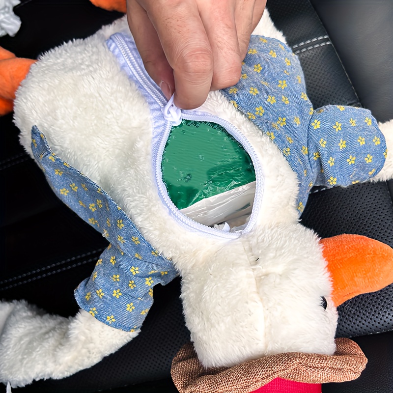 Adorable Duck-Shaped Car Tissue Box, Cute Hanging Car Tissue Holder, Creative Car Decoration.