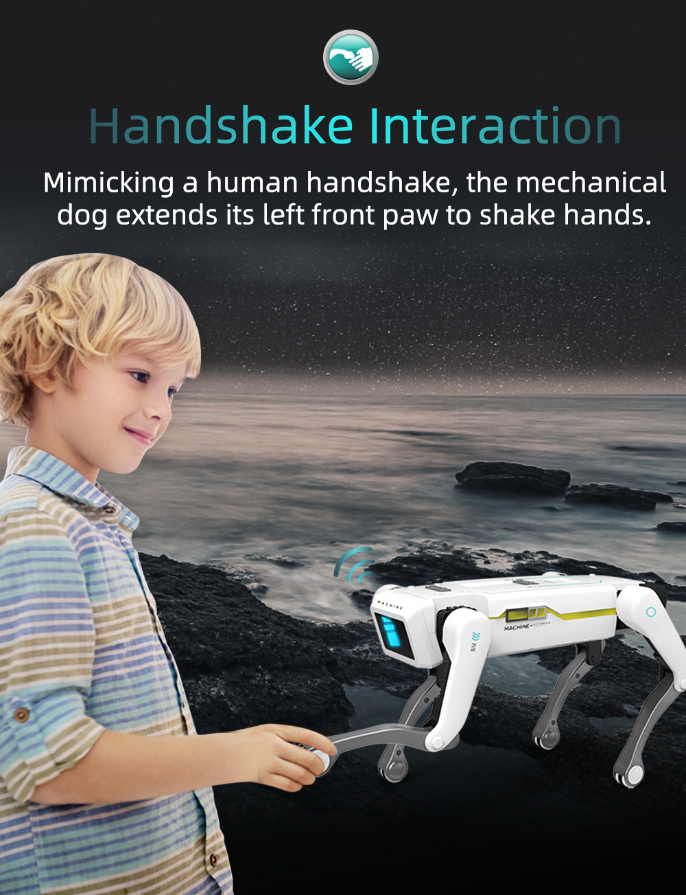Electric RC Ai Intelligent Robot Dog Multifunction Bluetooth RC Mechanical Dog with turret Educational Toy Bionic Smart Robot Toy Gift
