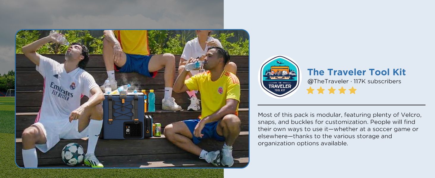 LiTHELi Frozen Pack 12V Car Refrigerator & Portable Electric Cooler. 20L/21QT with 2 U20 Batteries. -4~68℉ Travel Fridge Freezer for Camping.