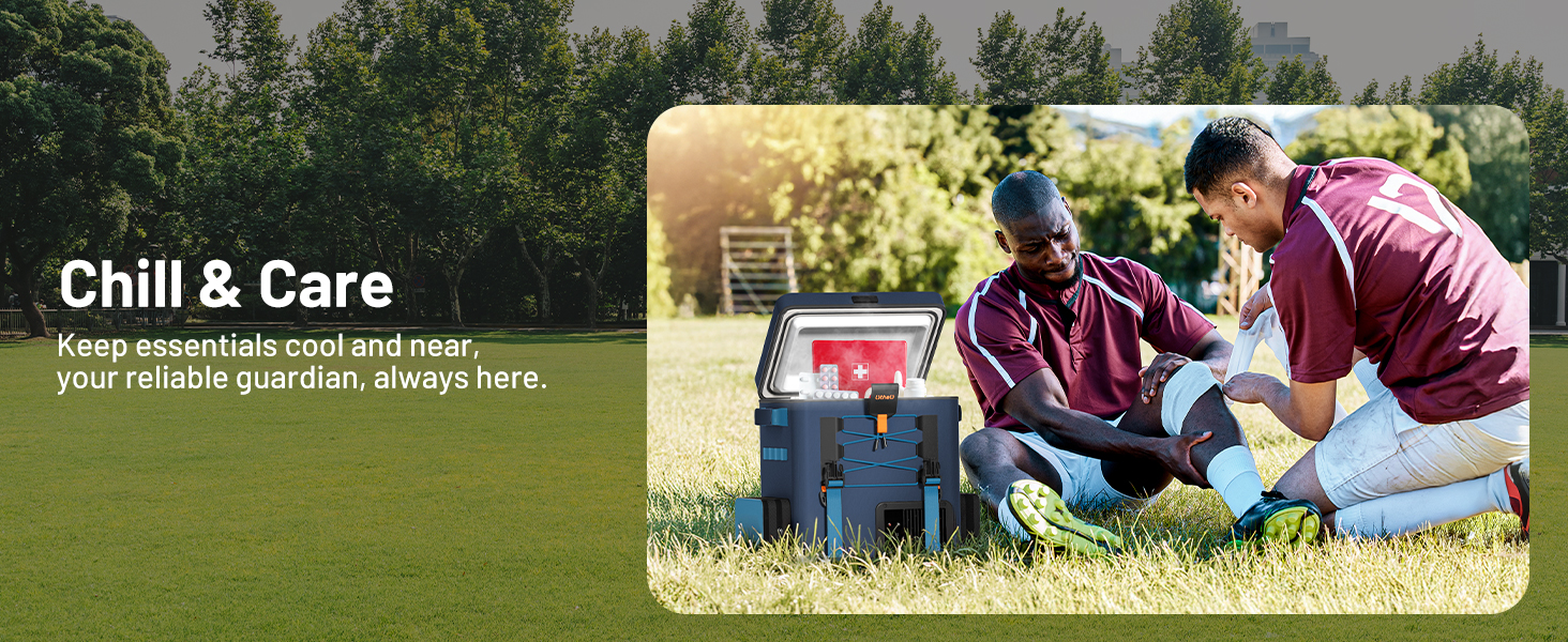 LiTHELi Frozen Pack 12V Car Refrigerator & Portable Electric Cooler. 20L/21QT with 2 U20 Batteries. -4~68℉ Travel Fridge Freezer for Camping.